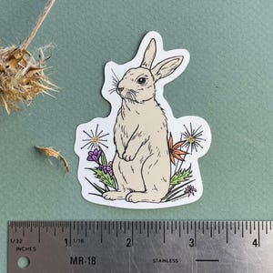 Rabbit Sticker - Bunny Vinyl Sticker - Easter Bunny Sticker - Rabbit Laptop Decal - Spring Sticker