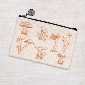 SALE! Slightly Irregular Mushroom Zipper Pouch