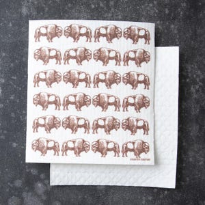 Bison Schwedisches Geschirrtuch - Umweltfreundlich - Absorbierend - Langlebige Reinigung wichtig - Biologisch abbaubar - Büffel - Bison Geschenk - Western Dekor