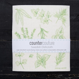 Herbs Swedish Dish Cloth - Reusable Dish Cloth - Compostable - Eco-Friendly Dish Cloth - Eco-friendly kitchen - Gardener Gift - Herb