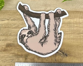Sloth Sticker: Adorable Vinyl Decal for Laptop or Water Bottle