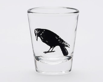 SALDI! Bicchiere da shot leggermente irregolare a forma di corvo