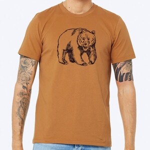 Bear Unisex Shirt - Grizzly Bear T-Shirt - Unisex Bear Tee - Brown Bear Tee Shirt - Bear Gift - Grizzly Bear Tee - Outdoors Gift