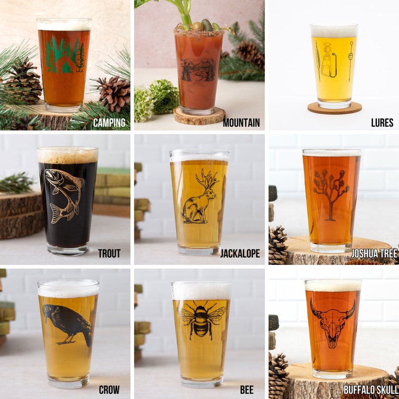 Mix or Match Pint Glasses Beer Glasses Set of 6 Gifts for Men image 3