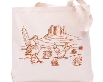 Canvas draagtas Desert Roadrunner: boodschappentas in Southwest-stijl