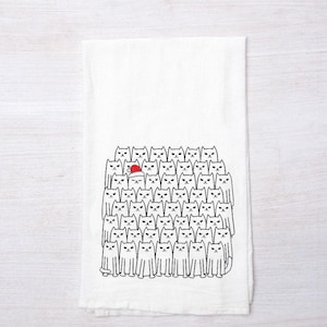 Santa Cats Flour Sack Towel - Holiday Cats Tea Towel - Cat Christmas Gift - Cat Gift - Kitty Christmas Gift - Holiday Decor - Cat Lover