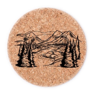 Mountain Cork Coaster