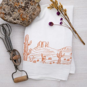 Desert Flour Sack Tea Towel - Cotton Kitchen Towel - Housewarming Gift