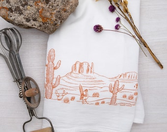 Desert Flour Sack Tea Towel - Cotton Kitchen Towel - Housewarming Gift