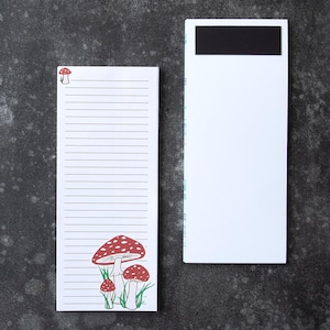 Pilz Magnet Notizblock: Fliegenpilz Einkaufsliste (9 x 20 cm) - Stocking Stuffer