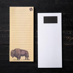 Bison Grocery List Pad: Magnetic Refrigerator Notepad - Stocking Stuffer