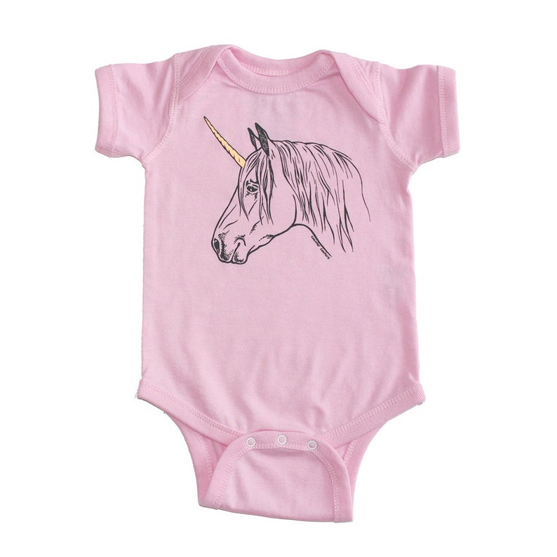 Unicorn Baby One Piece Infant One Piece Unicorn Baby Bodysuit Baby Girl Baby Boy Blue or Pink image 1