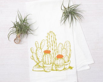 Cactus Flour Sack Tea Towel