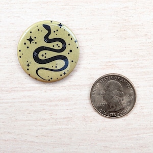 Snake Pinback Button - Mystical Snake Design - Backpack Accessory - Back to School Gift - Snake Art Pin - Student Gift