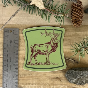 Handcrafted Elk Badge Sticker: Add a Touch of Wilderness to Your Gear - Wildlife Sticker - Gift for Outdoors Lovers - Elk Sticker