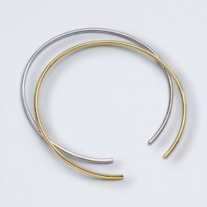Minimalist Stainless Steel Choker, Open Cuff Torque Necklace