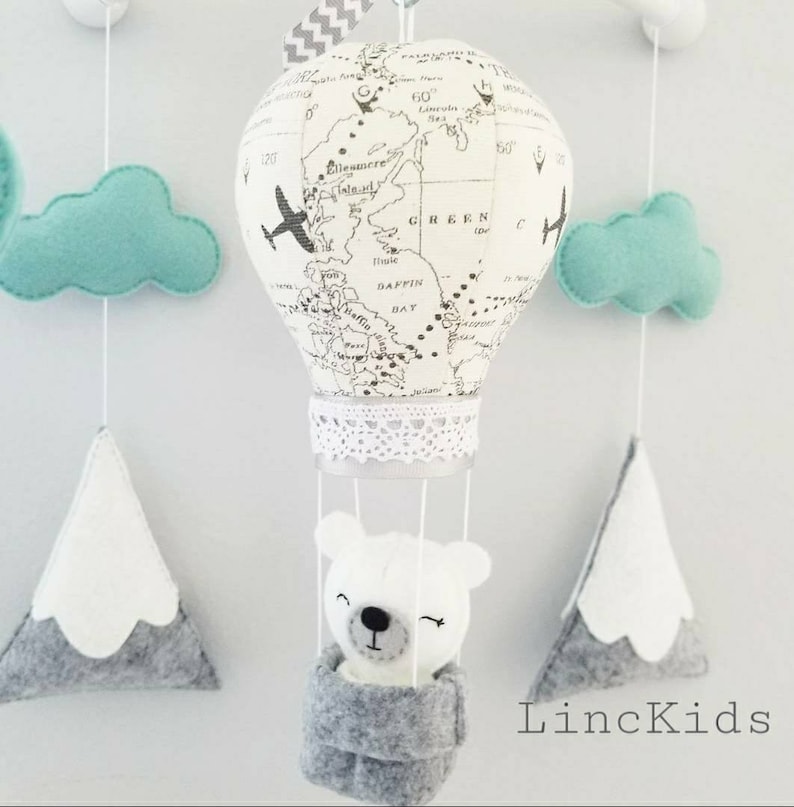 Baby Crib Mobileballoon Mobile mountain Crib MobileNorthern Etsy