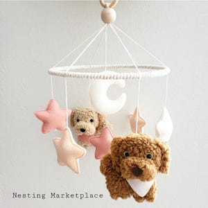 Baby Crib Mobile-Dogs Mobile,Golden doodle dog  - goldendoodle mobile-Mobile- Custom Pets Mobile - cute  mobile - personalized pet mobile