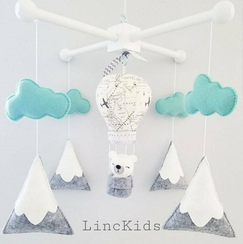 Baby Crib Mobileballoon Mobile mountain Crib MobileNorthern Etsy