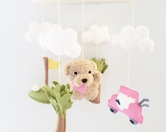 Handmade Golf Nursery Mobile – Golden Doodle, Custom Pet