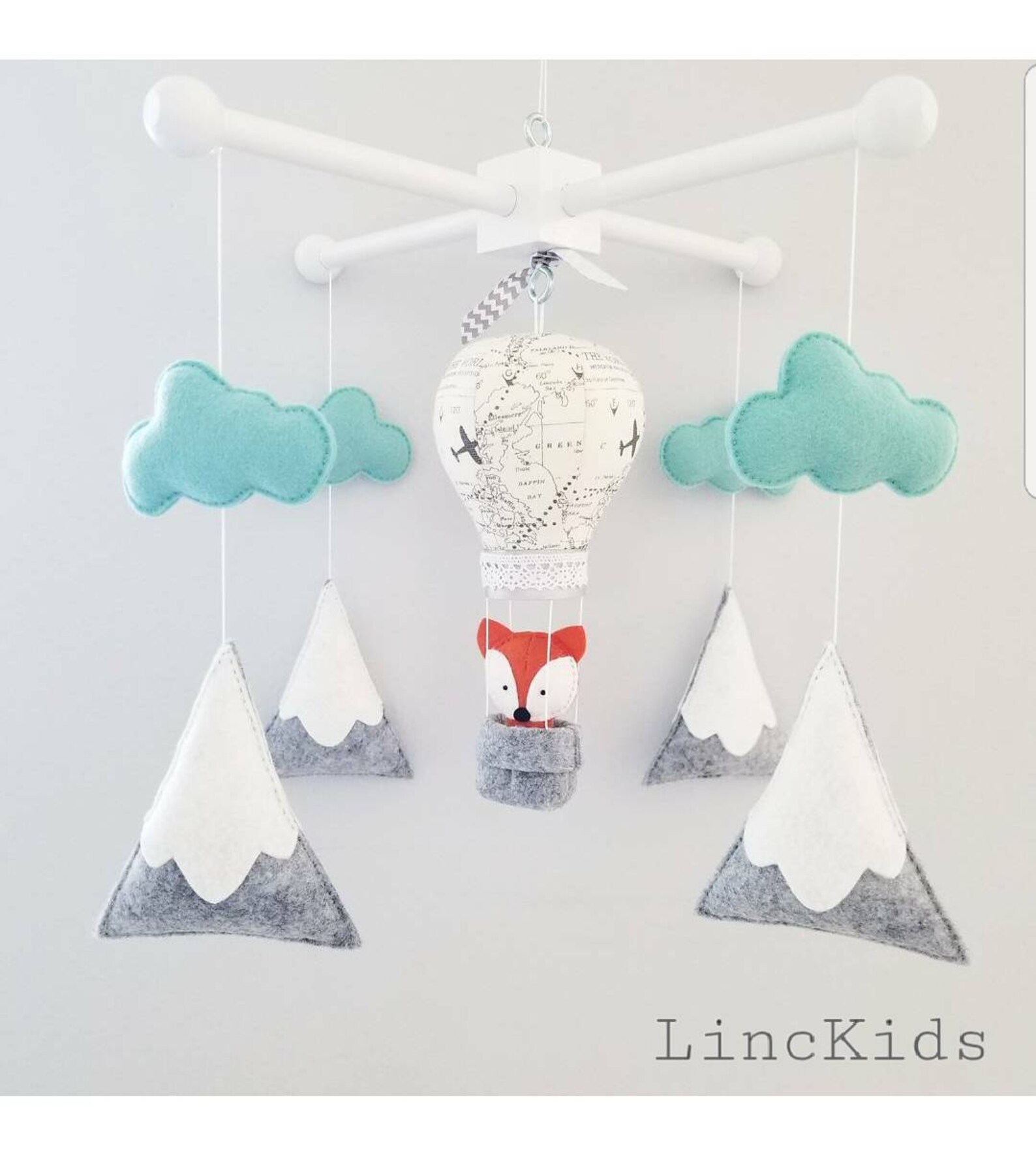 Baby Crib Mobileballoon Mobile Mountain Crib Mobilenorthern Etsy