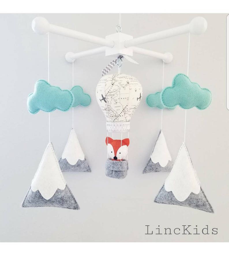 Baby Crib Mobileballoon Mobile Mountain Crib Mobilenorthern Etsy