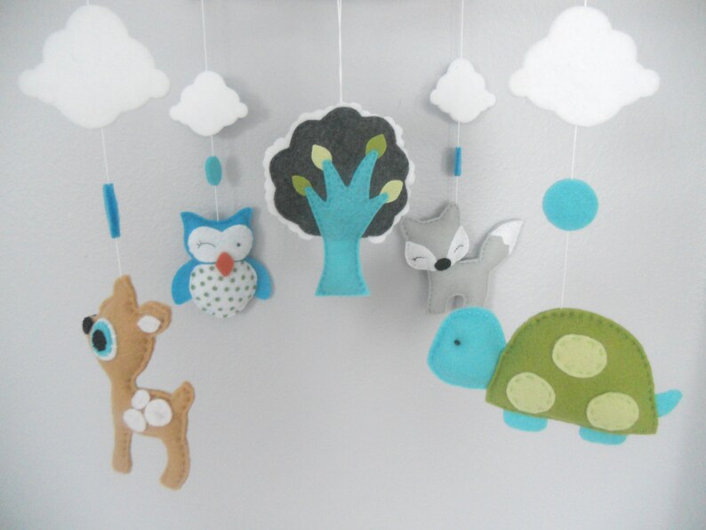 Baby Crib Mobilewoodland Animals Crib Mobilecustom Made Etsy