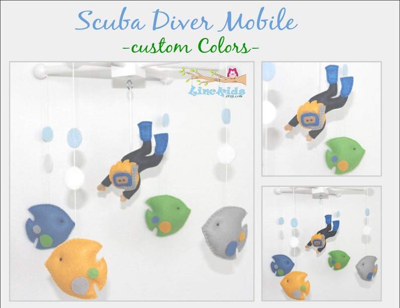 Baby Crib Mobilescuba Diver Crib Mobileunder the Sea Etsy