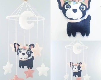 Baby Crib Mobile-Dogs Mobile,French bulldog  Mobile- Custom Pets Mobile - cute French bulldog mobile - personalized pet mobile