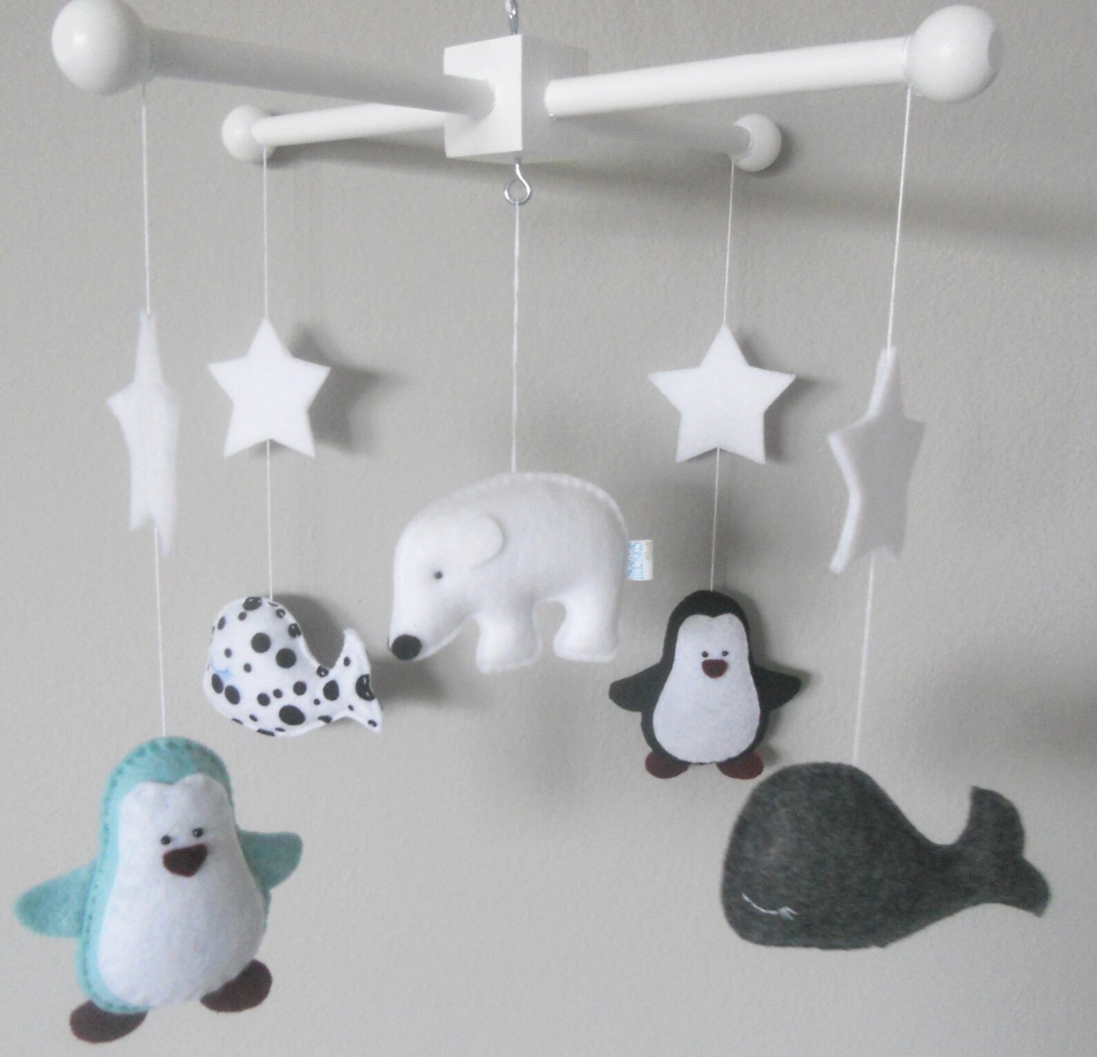 Baby Crib Mobilepolar Bear Mobileartic/antartic Crib Etsy