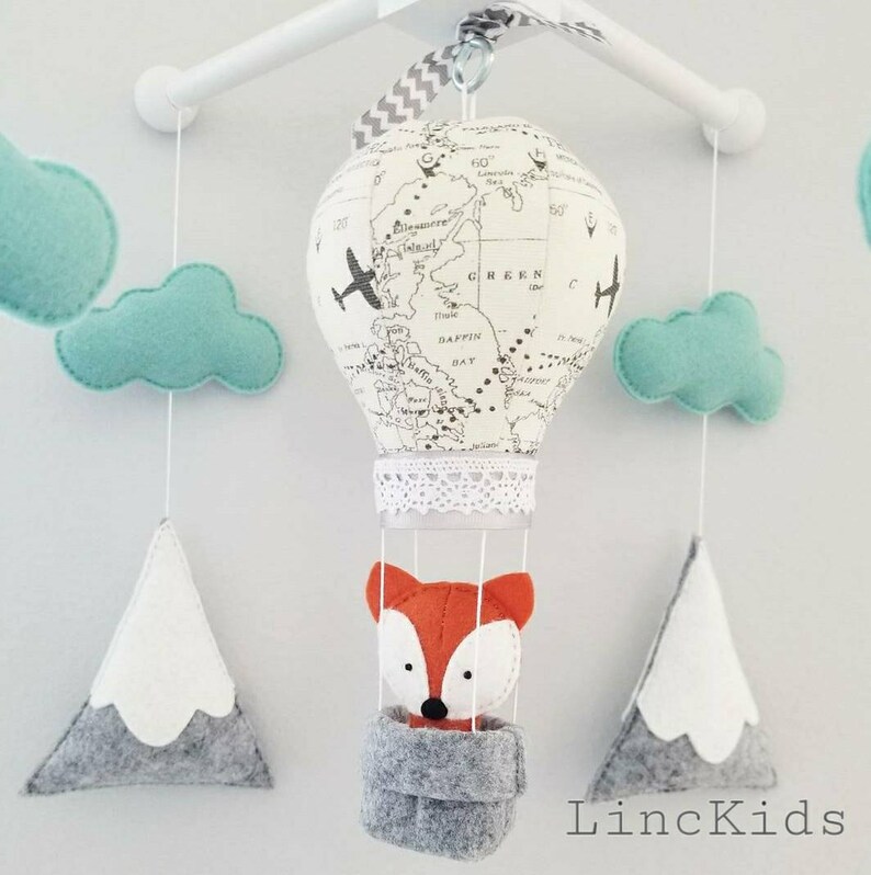 Baby Crib Mobileballoon Mobile Mountain Crib Mobilenorthern Etsy