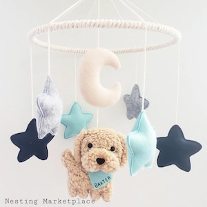 Baby Crib Mobile-Dogs Mobile,Golden doodle dog  - goldendoodle mobile-Mobile- Custom Pets Mobile - cute  mobile - personalized pet mobile