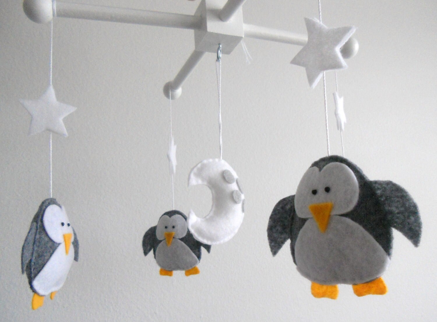 Baby Crib Mobilepenguins Mobilecustom Made Mobile Etsy