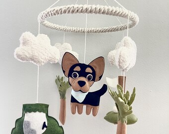 Custom Chihuahua Golf Crib Mobile – Felt Nursery Decor
