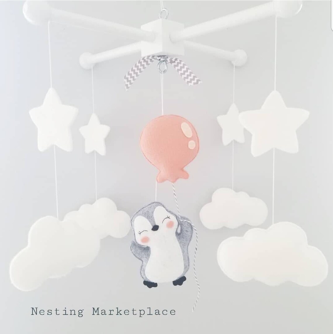 Baby Crib Mobilepenguins Mobilecustom Made Mobilegray and Etsy