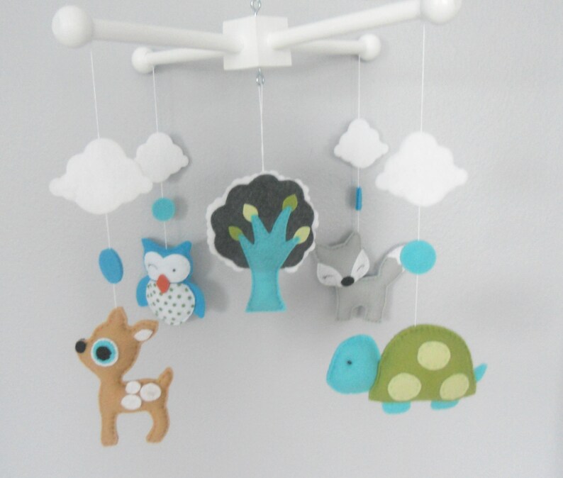 Baby Crib Mobilewoodland Animals Crib Mobilecustom Made Etsy