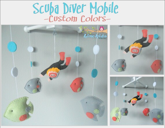 Lit Denfant Mobile Plongeur Lit Mobile Pour Bebe Sous La Mer Etsy