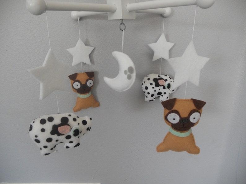 Baby Crib MobileDogs MobilePugs and Pigs Mobile Custom Etsy