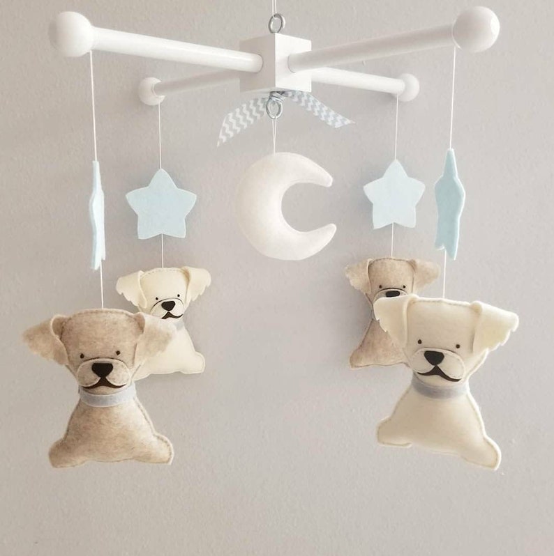 Baby Crib Mobiledogs Mobile Golden Retriever Labrador Etsy