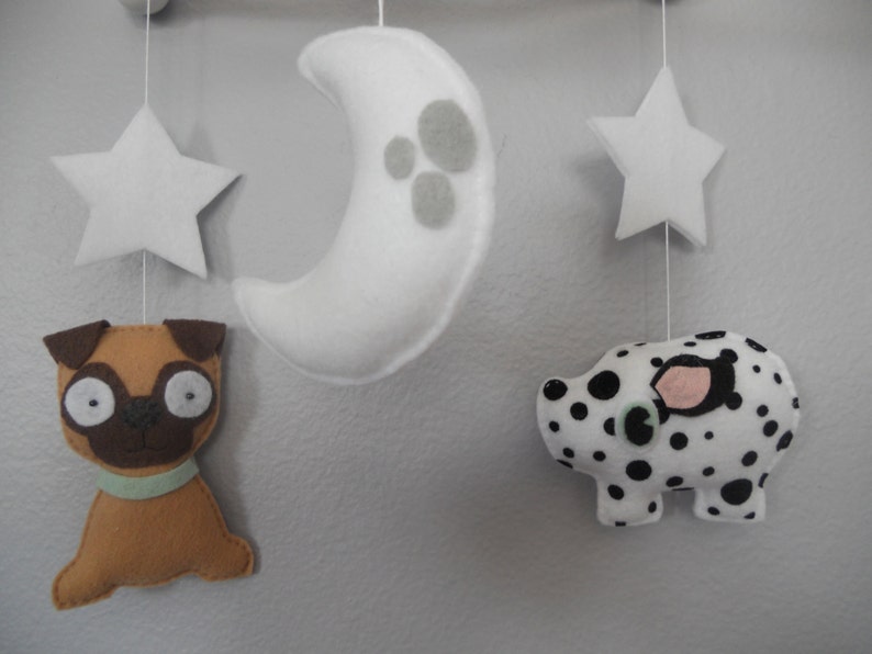 Baby Crib MobileDogs MobilePugs and Pigs Mobile Custom Etsy