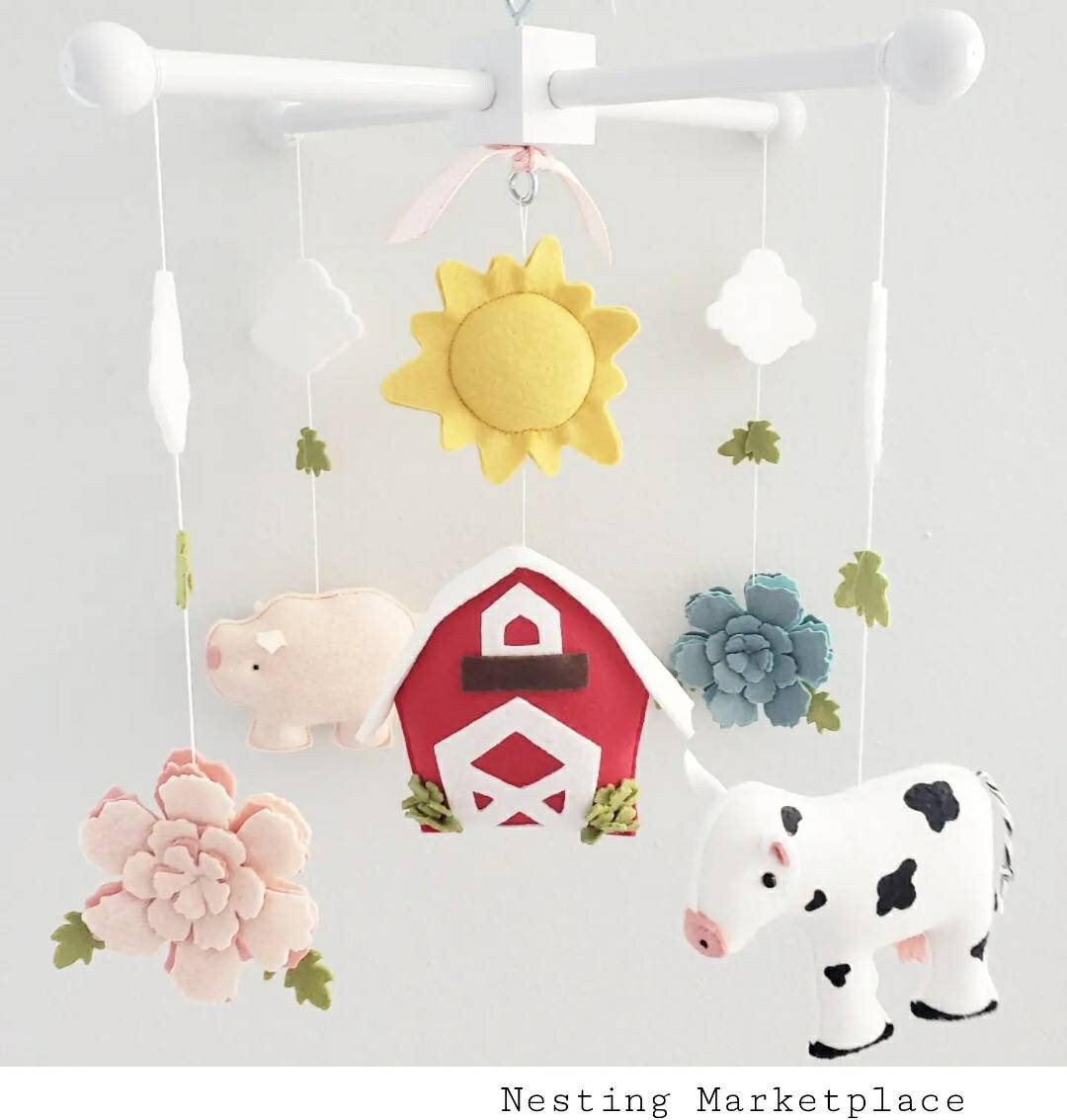 Farm Crib Mobilecrib Mobilecustom Crib Mobile Cow Nursery Etsy