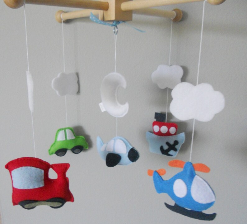 Baby Crib Mobilecars Airplane Train and Boat Mobilecustom Etsy