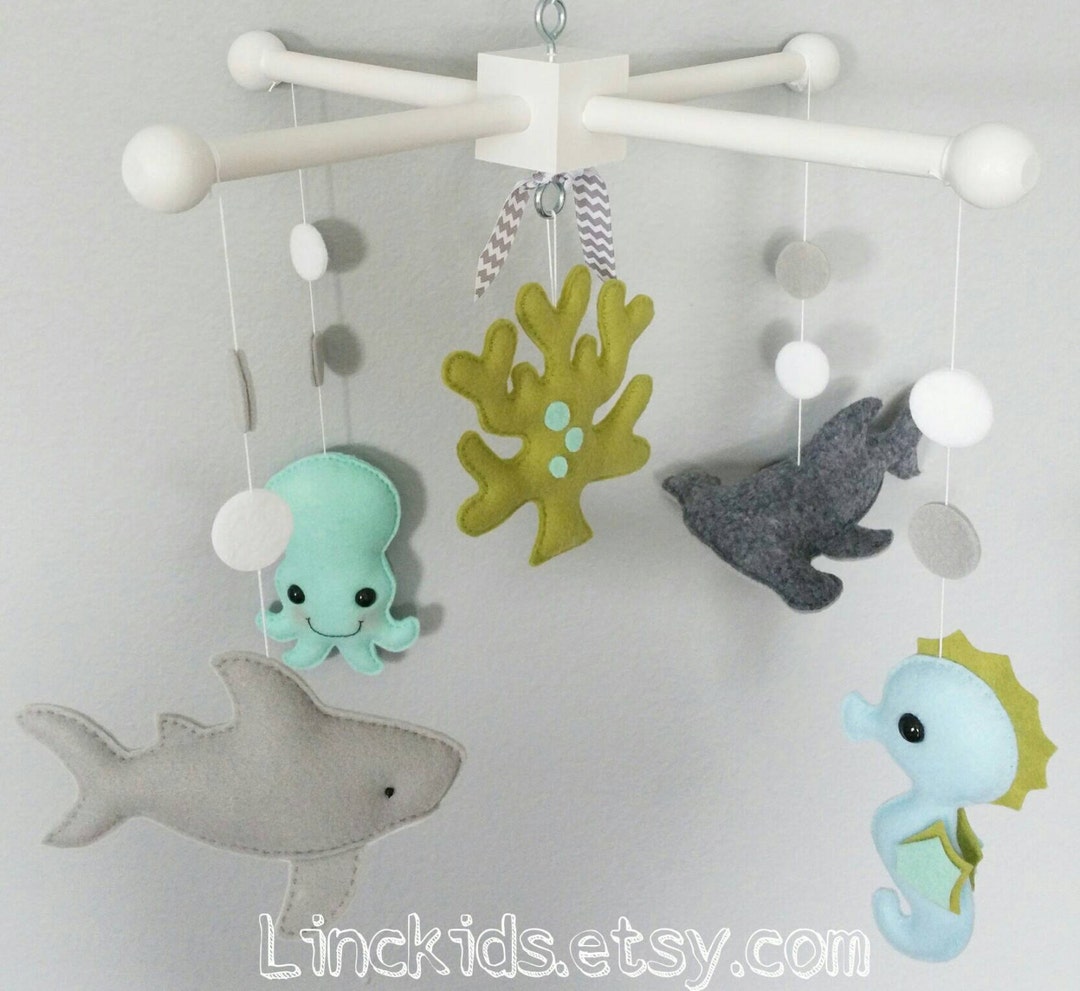 Baby Crib Mobilesea Animals Mobilecustom Made Mobileshark Etsy
