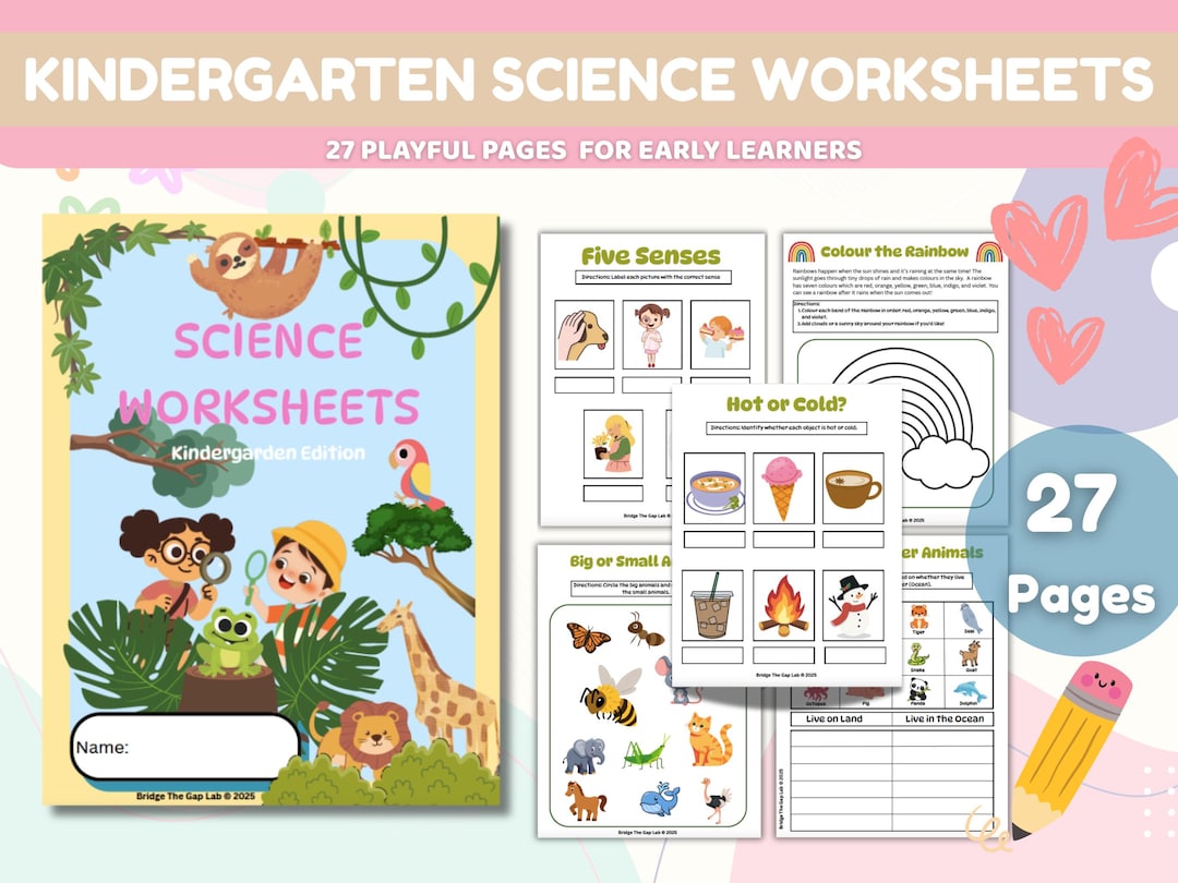 Kindergarten Science Worksheets Preschool Activities Printable Science