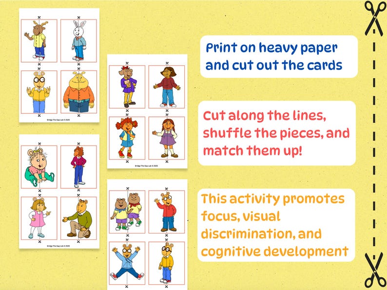Arthur Instruments Match Arthur Matching Game | Printable Learning Activity (PDF & PNG) - Etsy ...