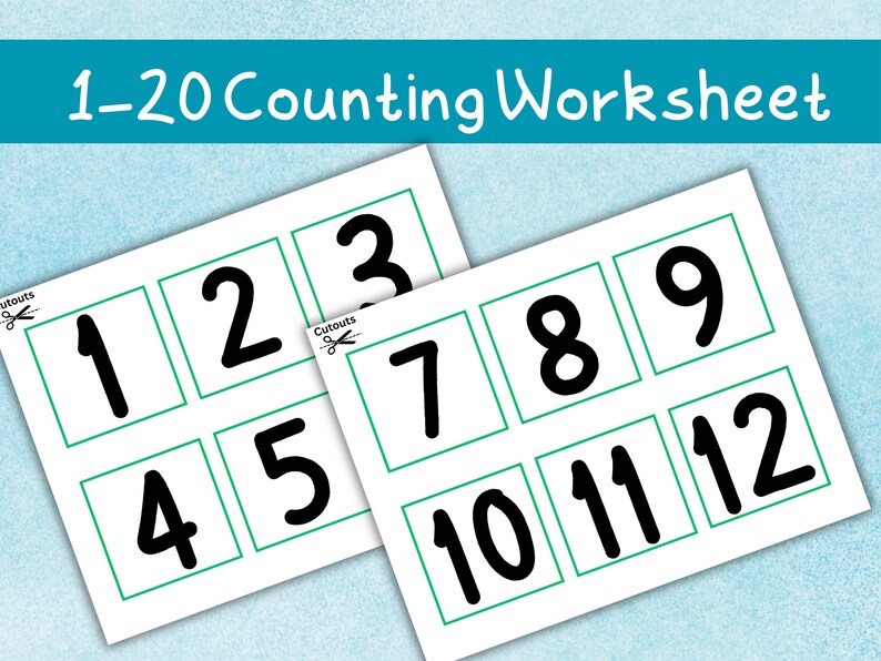 Counting & Number Matching Game Preschool Math Activity 1–20 Number ...