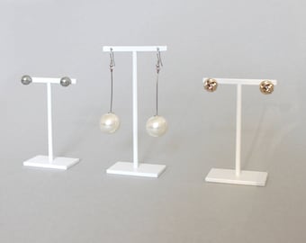 Set of Earring hanging displays - welded and colored white - jewellery accessories holder