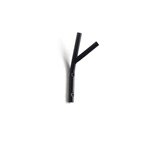 Small twig branch hooks hanger - metal steel welded powder coated twig - coat or accessories holder