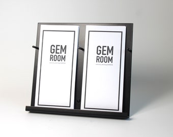 Minimalist Double Brochure Holder: Steel Pamphlet Display