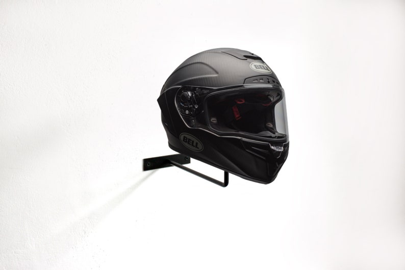 Helmhalter Wand Schwarz-Pulverbeschichtet Motorrad- Helmhalter Helmhalterung 